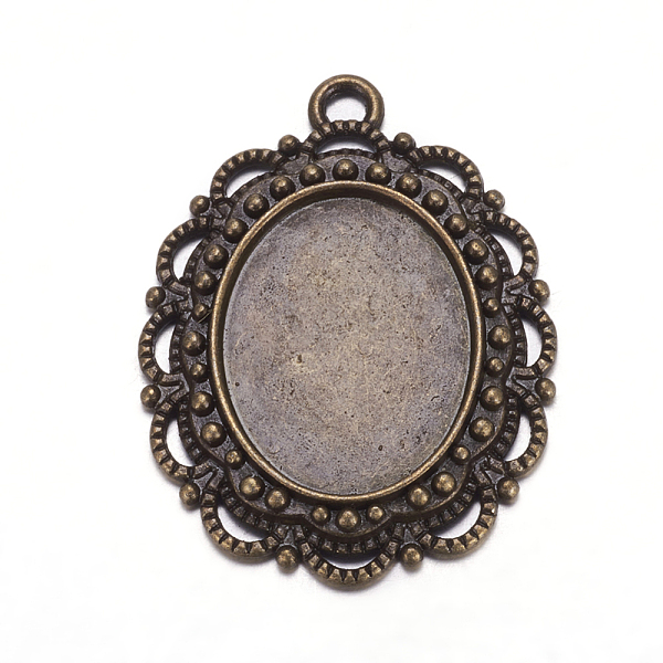 PandaHall Metal Alloy Pendant Cabochon Settings, Setting for Cabochon, Cadmium Free Nickel Free & Lead Free, Flower, Antique Bronze, Oval...
PandaHall Metal Alloy Pendant Cabochon Settings, Setting for Cabochon, Cadmium Free Nickel Free & Lead Free, Flower, Antique Bronze, Oval...