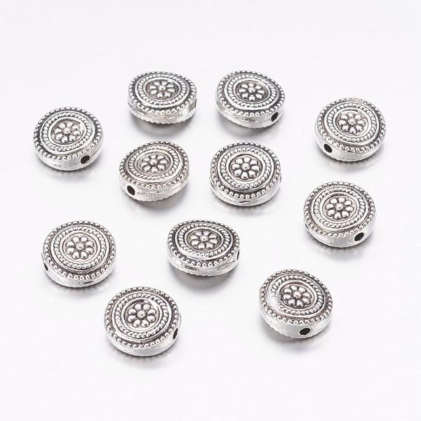 PandaHall Tibetan Style Alloy Flat Round with Flower Beads, Cadmium Free & Nickel Free & Lead Free, Antique Silver, 11.5x4.5mm, Hole: 1.5mm...
PandaHall Tibetan Style Alloy Flat Round with Flower Beads, Cadmium Free & Nickel Free & Lead Free, Antique Silver, 11.5x4.5mm, Hole: 1.5mm...
