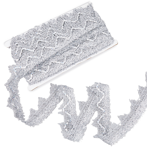 PandaHall SUPERFINDINGS 14.22 Yards(13m) Silver Lace Ribbon Paillettes Sequin Lace Triangle Lace Ribbon Decorated Gimp Trim Metallic Trim...
PandaHall SUPERFINDINGS 14.22 Yards(13m) Silver Lace Ribbon Paillettes Sequin Lace Triangle Lace Ribbon Decorated Gimp Trim Metallic Trim...