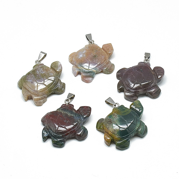 PandaHall Natural Indian Agate Pendants, with Stainless Steel Snap On Bails, Tortoise, 41~43x35~37x7~10mm, Hole: 6x4mm Indian Agate Tortoise
PandaHall Natural Indian Agate Pendants, with Stainless Steel Snap On Bails, Tortoise, 41~43x35~37x7~10mm, Hole: 6x4mm Indian Agate Tortoise