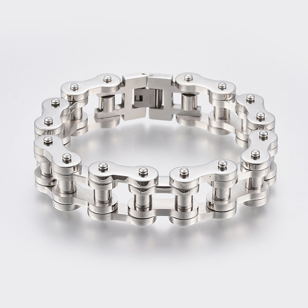 PandaHall Men's 201 Stainless Steel Bracelets, Motorcycle Chain Bracelets, Stainless Steel Color, 9 inch(230mm), 20x10mm 201 Stainless Steel
PandaHall Men's 201 Stainless Steel Bracelets, Motorcycle Chain Bracelets, Stainless Steel Color, 9 inch(230mm), 20x10mm 201 Stainless Steel