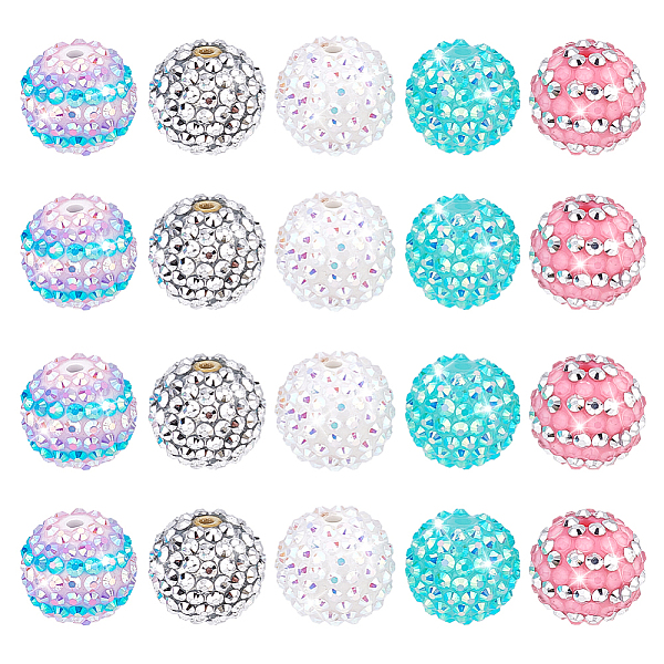 PandaHall Resin Rhinestone Beads, Round, Mixed Color, 18~20mm, Hole: 2.7mm, 20pcs/set, 1 set/box Resin+Rhinestone Round Multicolor
PandaHall Resin Rhinestone Beads, Round, Mixed Color, 18~20mm, Hole: 2.7mm, 20pcs/set, 1 set/box Resin+Rhinestone Round Multicolor