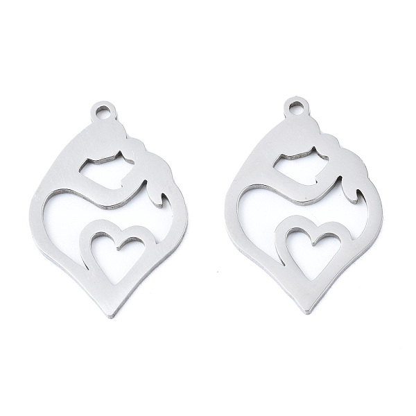 PandaHall 201 Stainless Steel Pendants, Laser Cut, Heart with Human, Stainless Steel Color, 24x16x1mm, Hole: 1.4mm 201 Stainless Steel Heart
PandaHall 201 Stainless Steel Pendants, Laser Cut, Heart with Human, Stainless Steel Color, 24x16x1mm, Hole: 1.4mm 201 Stainless Steel Heart