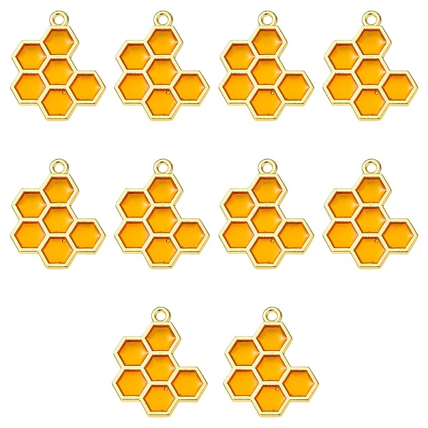 PandaHall 10Pcs Alloy Pendants, with Enamel, Honeycomb, Golden, Gold, 21x17x1.5mm, Hole: 1.6mm Alloy+Enamel Others Gold
PandaHall 10Pcs Alloy Pendants, with Enamel, Honeycomb, Golden, Gold, 21x17x1.5mm, Hole: 1.6mm Alloy+Enamel Others Gold