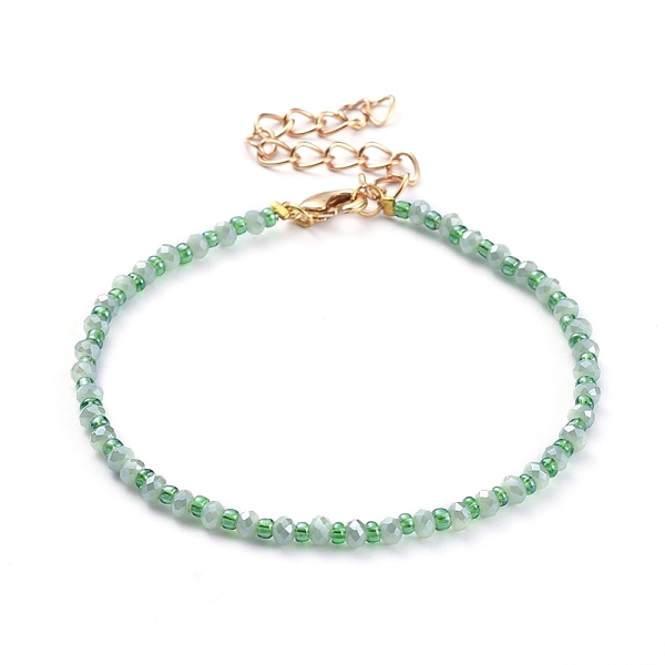 PandaHall Beaded Bracelets, with Electroplate Glass Beads & Seed Beads, Brass Crimp Beads and Lobster Claw Clasps, Green, 7-1/8 inch(18cm)...
PandaHall Beaded Bracelets, with Electroplate Glass Beads & Seed Beads, Brass Crimp Beads and Lobster Claw Clasps, Green, 7-1/8 inch(18cm)...