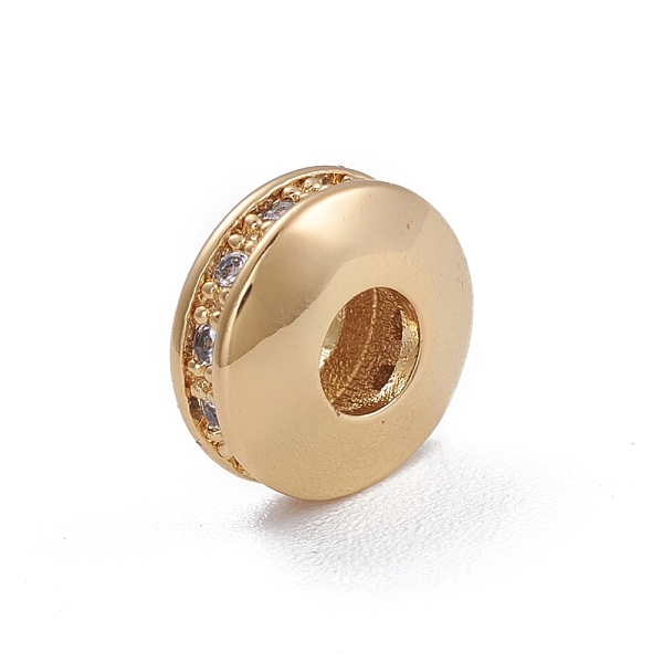 PandaHall Brass Micro Pave Cubic Zirconia Beads, Flat Round/Disc, Clear, Golden, 8.5x3.5mm, Hole: 3mm Brass+Cubic Zirconia Disc Clear
PandaHall Brass Micro Pave Cubic Zirconia Beads, Flat Round/Disc, Clear, Golden, 8.5x3.5mm, Hole: 3mm Brass+Cubic Zirconia Disc Clear