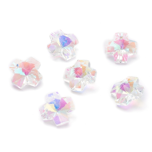 PandaHall Transparent Glass Charms, Faceted, Back Plated, Cross, Clear AB, 14x14x7mm, Hole: 1.6mm Glass Cross White
PandaHall Transparent Glass Charms, Faceted, Back Plated, Cross, Clear AB, 14x14x7mm, Hole: 1.6mm Glass Cross White