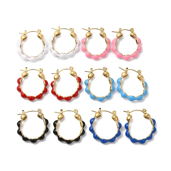 PandaHall Enamel Beaded Hoop Earrings, Real 14K Gold Plated 304 Stainless Steel Jewelry for Women, Mixed Color, 26x23x5mm, Pin: 0.6mm 304..., Multicolor
PandaHall Enamel Beaded Hoop Earrings, Real 14K Gold Plated 304 Stainless Steel Jewelry for Women, Mixed Color, 26x23x5mm, Pin: 0.6mm 304..., Multicolor