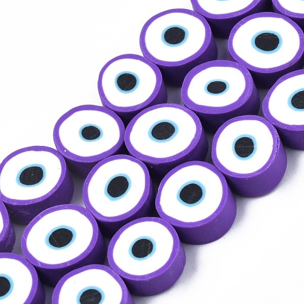 PandaHall Handmade Polymer Clay Beads Strands, Flat Round with Evil Eye, Dark Violet, 8~11x4mm, Hole: 1.2mm, about 40pcs/strand, 13.98 inch~...
PandaHall Handmade Polymer Clay Beads Strands, Flat Round with Evil Eye, Dark Violet, 8~11x4mm, Hole: 1.2mm, about 40pcs/strand, 13.98 inch~...