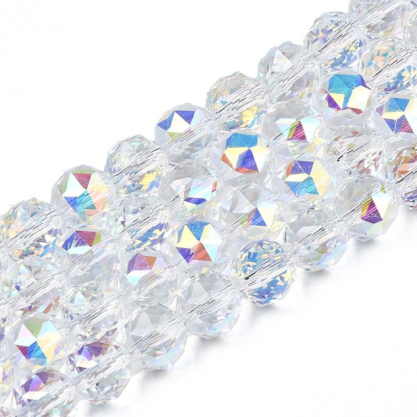 PandaHall Electroplate Transparent Glass Beads Strands, AB Color Plated, Faceted, Round, Clear AB, 10x10x9.5mm, Hole: 1.5mm, about..., White
PandaHall Electroplate Transparent Glass Beads Strands, AB Color Plated, Faceted, Round, Clear AB, 10x10x9.5mm, Hole: 1.5mm, about..., White