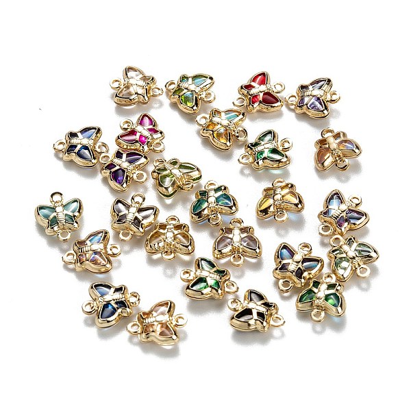 PandaHall Brass Glass Links Connectors, Long-Lasting Plated, Butterfly, Real 18K Gold Plated, Mixed Color, 10x9x4mm, Hole: 0.9~1.2mm..., Multicolor
PandaHall Brass Glass Links Connectors, Long-Lasting Plated, Butterfly, Real 18K Gold Plated, Mixed Color, 10x9x4mm, Hole: 0.9~1.2mm..., Multicolor