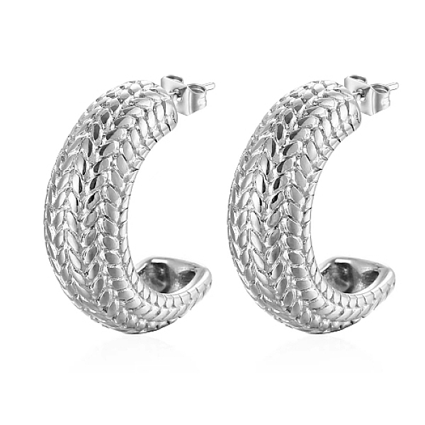 PandaHall 304 Stainless Steel Arch Stud Earrings, Half Hoop Earrings, Stainless Steel Color, 27x10mm 304 Stainless Steel Arch
PandaHall 304 Stainless Steel Arch Stud Earrings, Half Hoop Earrings, Stainless Steel Color, 27x10mm 304 Stainless Steel Arch