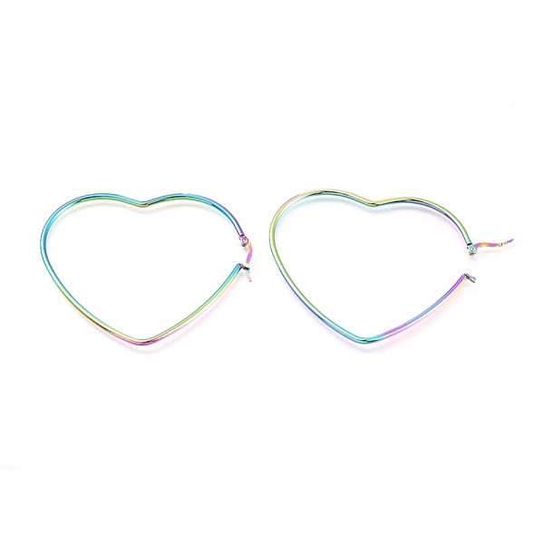 PandaHall 201 Stainless Steel Hoop Earrings, with 304 Stainless Steel Pin, Hypoallergenic Earrings, Heart, Rainbow Color, 66.5x56x2mm, 12...
PandaHall 201 Stainless Steel Hoop Earrings, with 304 Stainless Steel Pin, Hypoallergenic Earrings, Heart, Rainbow Color, 66.5x56x2mm, 12...
