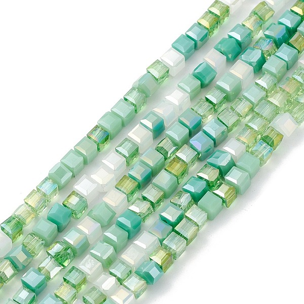 PandaHall Gradient Color Electroplate Glass Bead Strands, AB Color Plated, Faceted, Cube, Dark Sea Green, 4x4x4mm, Hole: 1.2mm, about...
PandaHall Gradient Color Electroplate Glass Bead Strands, AB Color Plated, Faceted, Cube, Dark Sea Green, 4x4x4mm, Hole: 1.2mm, about...