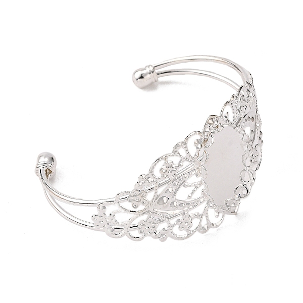 PandaHall Brass Bangle Making, Blank Bangle Base, Silver, 57mm, tray: 25x18mm Brass
PandaHall Brass Bangle Making, Blank Bangle Base, Silver, 57mm, tray: 25x18mm Brass