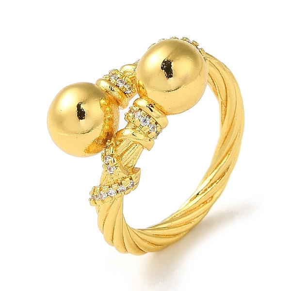 PandaHall Rack Plating Brass Micro Pave Clear Cubic Zirconia Cuff Rings for Women, Round Balls, Real 18K Gold Plated, Inner Diameter: 18.2mm...
PandaHall Rack Plating Brass Micro Pave Clear Cubic Zirconia Cuff Rings for Women, Round Balls, Real 18K Gold Plated, Inner Diameter: 18.2mm...