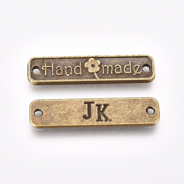 PandaHall Tibetan Style Alloy Links, Rectangle with Word Handmade and Flower, Antique Bronze, 6.5x25.5x1.5mm, Hole: 1.5mm Alloy Rectangle
PandaHall Tibetan Style Alloy Links, Rectangle with Word Handmade and Flower, Antique Bronze, 6.5x25.5x1.5mm, Hole: 1.5mm Alloy Rectangle