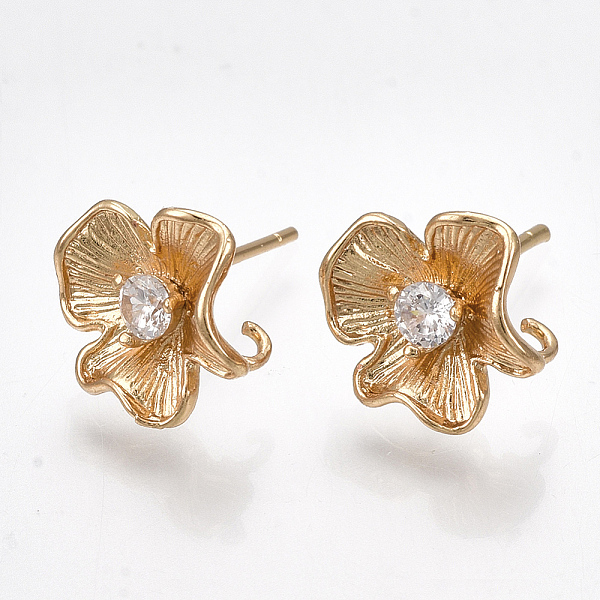 PandaHall Brass Cubic Zirconia Stud Earring Findings, with Loop, Flower, Clear, Real 18K Gold Plated, 10.5x10mm, Hole: 1.5mm, Pin: 0.7mm...
PandaHall Brass Cubic Zirconia Stud Earring Findings, with Loop, Flower, Clear, Real 18K Gold Plated, 10.5x10mm, Hole: 1.5mm, Pin: 0.7mm...