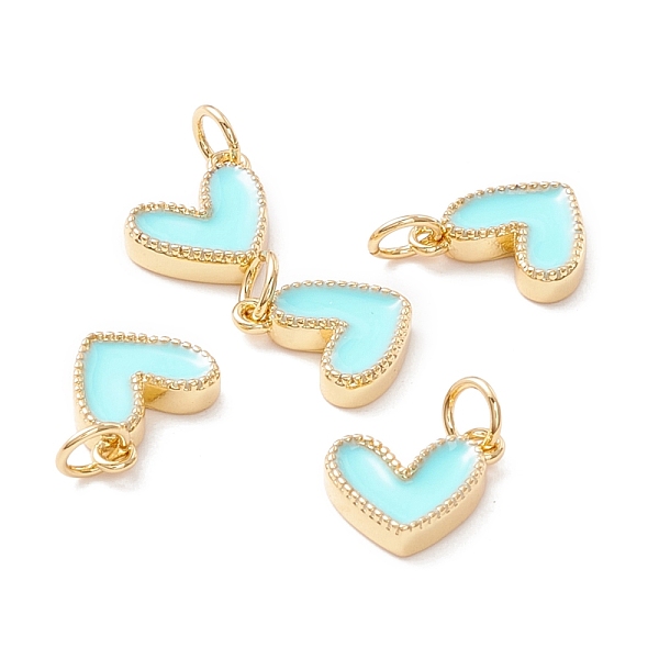 PandaHall Rack Plating Brass Enamel Charms, with Jump Ring, Cadmium Free & Nickel Free & Lead Free, Real 18K Gold Long-Lasting Plated, Heart..., Cyan
PandaHall Rack Plating Brass Enamel Charms, with Jump Ring, Cadmium Free & Nickel Free & Lead Free, Real 18K Gold Long-Lasting Plated, Heart..., Cyan