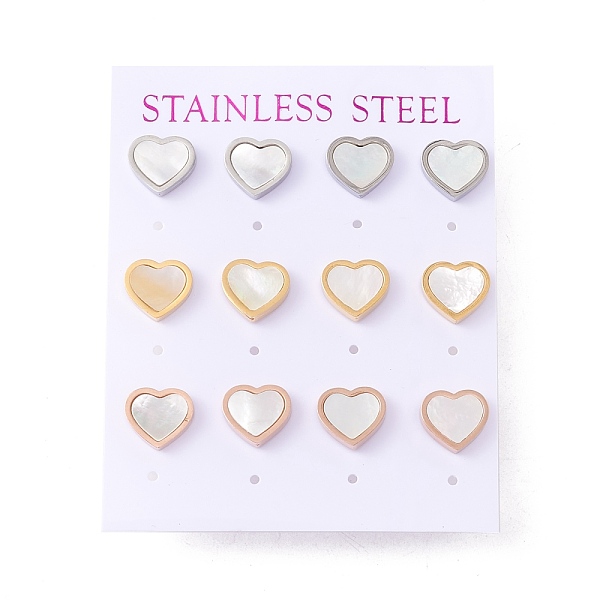 PandaHall 6 Pairs Natural White Shell Heart Stud Earrings, 304 Stainless Steel Jewelry for Women, Mixed Color, 9x10mm, Pin: 0.7mm Shell...
PandaHall 6 Pairs Natural White Shell Heart Stud Earrings, 304 Stainless Steel Jewelry for Women, Mixed Color, 9x10mm, Pin: 0.7mm Shell...