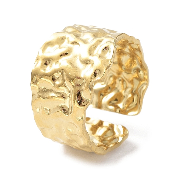 PandaHall 304 Stainless Steel Open Cuff Ring, Textured Wide Ring Band, Real 18K Gold Plated, US Size 8(18.1mm) 304 Stainless Steel
PandaHall 304 Stainless Steel Open Cuff Ring, Textured Wide Ring Band, Real 18K Gold Plated, US Size 8(18.1mm) 304 Stainless Steel