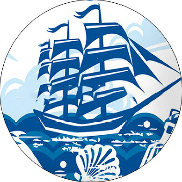 PandaHall Glass Cabochons, Half Round/Dome with Ocean Theme Pattern, Sailboat Pattern, 20mm Glass Sailboat
PandaHall Glass Cabochons, Half Round/Dome with Ocean Theme Pattern, Sailboat Pattern, 20mm Glass Sailboat