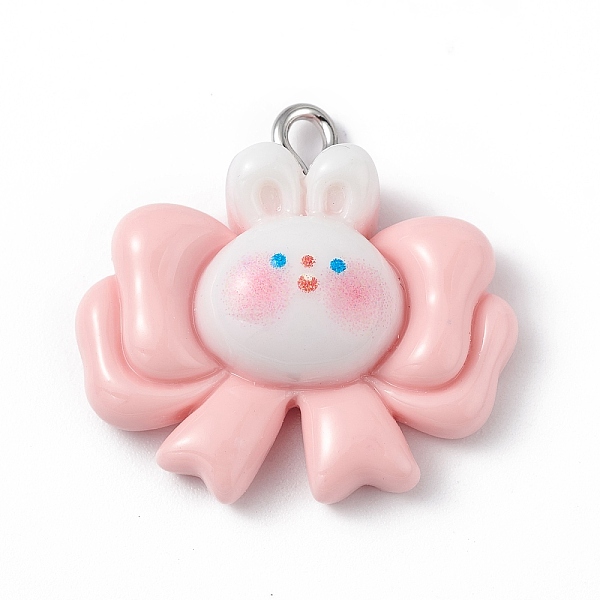 PandaHall Opaque Resin Pendants, Rabbit Charms, with Platinum Tone Iron Loops, Bow, 24x25.5x8mm, Hole: 2mm Iron+Resin
PandaHall Opaque Resin Pendants, Rabbit Charms, with Platinum Tone Iron Loops, Bow, 24x25.5x8mm, Hole: 2mm Iron+Resin
