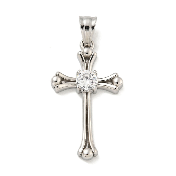 PandaHall 304 Stainless Steel Cubic Zirconia Pendants, Cross Charm, Stainless Steel Color, 31x18x4mm, Hole: 6x4.5mm Stainless Steel+Cubic..., Clear
PandaHall 304 Stainless Steel Cubic Zirconia Pendants, Cross Charm, Stainless Steel Color, 31x18x4mm, Hole: 6x4.5mm Stainless Steel+Cubic..., Clear