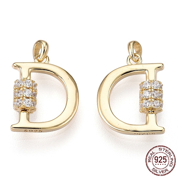 PandaHall 925 Sterling Silver Micro Pave Cubic Zirconia Charms, Initial Letter D, Nickel Free, Real 18K Gold Plated, 12x9.5x3mm, Hole: 1.2mm..., Clear
PandaHall 925 Sterling Silver Micro Pave Cubic Zirconia Charms, Initial Letter D, Nickel Free, Real 18K Gold Plated, 12x9.5x3mm, Hole: 1.2mm..., Clear