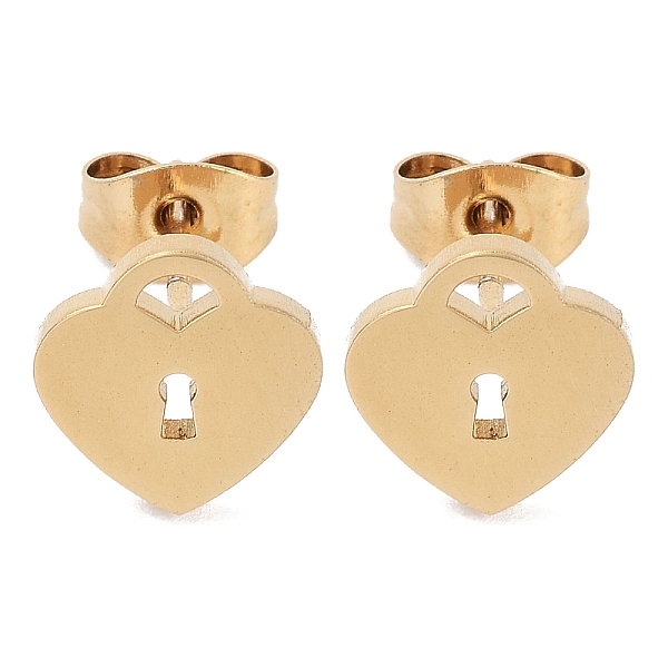 PandaHall Vacuum Plating 304 Stainless Steel Stud Earrings for Women, Golden, Lock, 9.5x9x1mm 304 Stainless Steel Lock
PandaHall Vacuum Plating 304 Stainless Steel Stud Earrings for Women, Golden, Lock, 9.5x9x1mm 304 Stainless Steel Lock