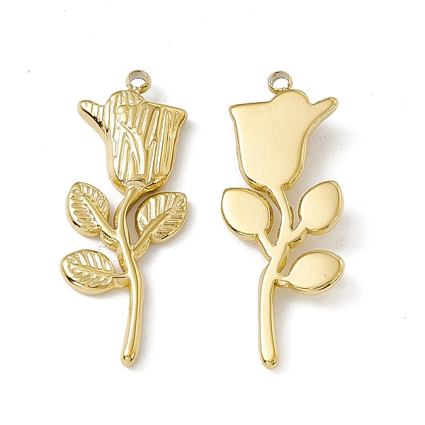 PandaHall Vacuum Plating 201 Stainless Steel Pendants, Rose Charm, Real 18K Gold Plated, 24x9x2mm, Hole: 1mm 201 Stainless Steel Flower
PandaHall Vacuum Plating 201 Stainless Steel Pendants, Rose Charm, Real 18K Gold Plated, 24x9x2mm, Hole: 1mm 201 Stainless Steel Flower