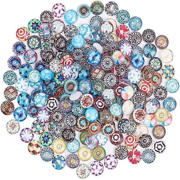 PandaHall Printed Glass Half Round/Dome Cabochons, Mixed Color, 10x4mm Glass Half Round Multicolor
PandaHall Printed Glass Half Round/Dome Cabochons, Mixed Color, 10x4mm Glass Half Round Multicolor