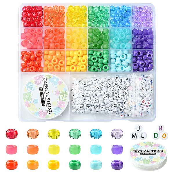 PandaHall DIY Bracelet Making Kit, Including Barrel Plastic & Acrylic Letter Beads, Elastic Thread, Mixed Color, Beads: 7~9x3.5~6mm, Hole..., Multicolor
PandaHall DIY Bracelet Making Kit, Including Barrel Plastic & Acrylic Letter Beads, Elastic Thread, Mixed Color, Beads: 7~9x3.5~6mm, Hole..., Multicolor