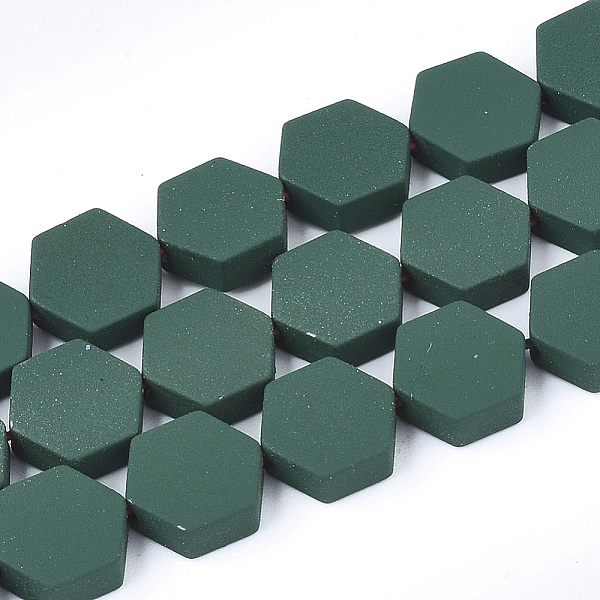 PandaHall Spray Painted Non-magnetic Synthetic Hematite Beads Strands, Hexagon, Dark Green, 8.5x8x3mm, Hole: 1mm, about 45pcs/strand, 15.7...
PandaHall Spray Painted Non-magnetic Synthetic Hematite Beads Strands, Hexagon, Dark Green, 8.5x8x3mm, Hole: 1mm, about 45pcs/strand, 15.7...
