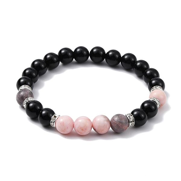 PandaHall Natural Pink Zebra Jasper & Black Onyx Round Beaded Stretch Bracelet, Inner Diameter: 2-1/8 inch(5.35cm) Zebra Jasper Round Pink
PandaHall Natural Pink Zebra Jasper & Black Onyx Round Beaded Stretch Bracelet, Inner Diameter: 2-1/8 inch(5.35cm) Zebra Jasper Round Pink