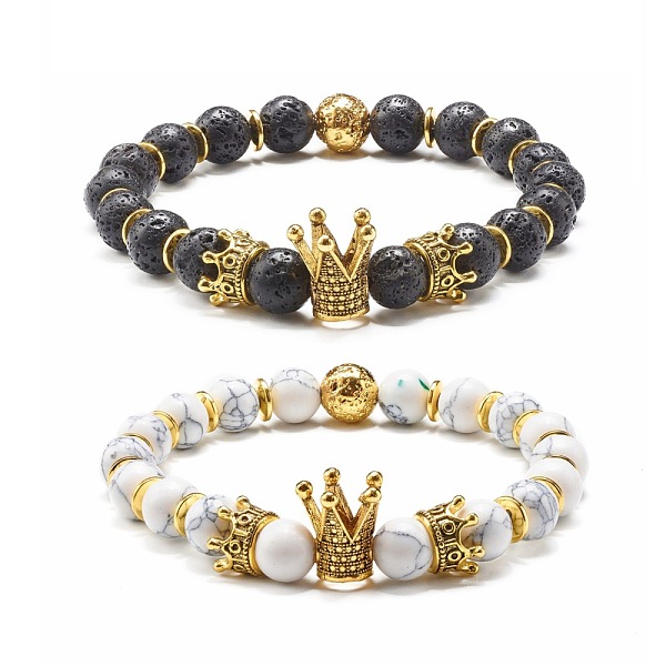 PandaHall Electroplated Natural Lava Rock & Synthetic Howlite Beads Stretch Bracelets Set for Girl Women, Oil Diffuser Yoga Bracelets with...
PandaHall Electroplated Natural Lava Rock & Synthetic Howlite Beads Stretch Bracelets Set for Girl Women, Oil Diffuser Yoga Bracelets with...