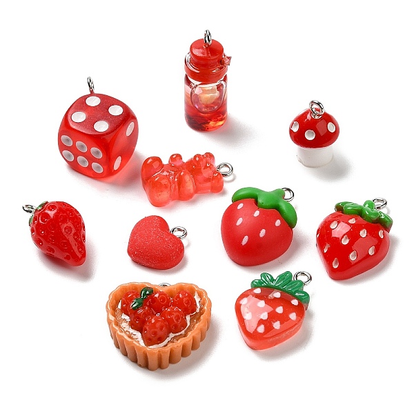 PandaHall Resin Pendants, with Platinum Plated Iron Loops, Dice & Strawberry & Bear, Mixed Shapes, Red, 14.5~26x10~22x5.5~14mm, Hole: 2mm...
PandaHall Resin Pendants, with Platinum Plated Iron Loops, Dice & Strawberry & Bear, Mixed Shapes, Red, 14.5~26x10~22x5.5~14mm, Hole: 2mm...