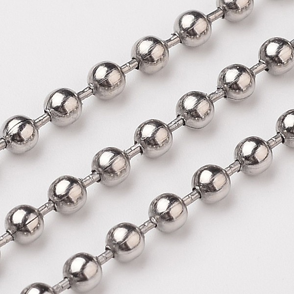PandaHall 304 Stainless Steel Ball Chains, with Spool, Stainless Steel Color, 3mm, about 164.04 Feet(50m)/roll 304 Stainless Steel
PandaHall 304 Stainless Steel Ball Chains, with Spool, Stainless Steel Color, 3mm, about 164.04 Feet(50m)/roll 304 Stainless Steel