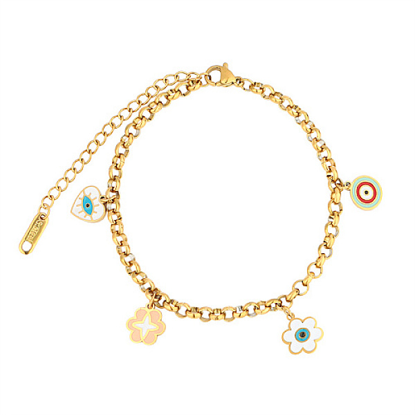 PandaHall Stainless Steel Cable Chain Bracelets for Women, Enamel Evil Eye Charm Bracelet, White, 8-3/8 inch(21.3cm) Stainless Steel Evil...
PandaHall Stainless Steel Cable Chain Bracelets for Women, Enamel Evil Eye Charm Bracelet, White, 8-3/8 inch(21.3cm) Stainless Steel Evil...