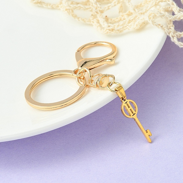 PandaHall 304 Stainless Steel Initial Letter Key Charm Keychains, with Alloy Clasp, Golden, Letter H, 8.8cm Stainless Steel Letter H
PandaHall 304 Stainless Steel Initial Letter Key Charm Keychains, with Alloy Clasp, Golden, Letter H, 8.8cm Stainless Steel Letter H