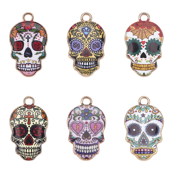 PandaHall Alloy Enamel Charms, Cadmium Free & Lead Free, Sugar Skull, Mixed Color, Light Gold, 22x13x1.8~2.7mm, Hole: 2mm Alloy+Enamel Skull..., Multicolor
PandaHall Alloy Enamel Charms, Cadmium Free & Lead Free, Sugar Skull, Mixed Color, Light Gold, 22x13x1.8~2.7mm, Hole: 2mm Alloy+Enamel Skull..., Multicolor