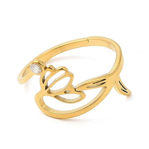 PandaHall 304 Stainless Steel with Cubic Zirconia Adjustable Rings, Birthflower January-Snowdrop, Golden, 1.5~12mm, US Size 6 1/4(16.7mm)..., Clear
PandaHall 304 Stainless Steel with Cubic Zirconia Adjustable Rings, Birthflower January-Snowdrop, Golden, 1.5~12mm, US Size 6 1/4(16.7mm)..., Clear