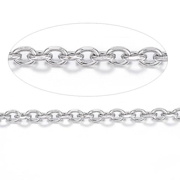 PandaHall 304 Stainless Steel Cable Chains, Diamond Cut Chains, Unwelded, Faceted, with Spool, Oval, Stainless Steel Color, 4x3x1mm, about...
PandaHall 304 Stainless Steel Cable Chains, Diamond Cut Chains, Unwelded, Faceted, with Spool, Oval, Stainless Steel Color, 4x3x1mm, about...