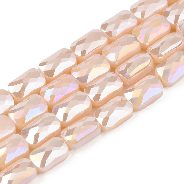 PandaHall Electroplate Opaque Solid Color Glass Beads Strands, AB Color Plated, Faceted, Rectangle, PeachPuff, 7x4x3mm, Hole: 1mm, about..., Brown
PandaHall Electroplate Opaque Solid Color Glass Beads Strands, AB Color Plated, Faceted, Rectangle, PeachPuff, 7x4x3mm, Hole: 1mm, about..., Brown