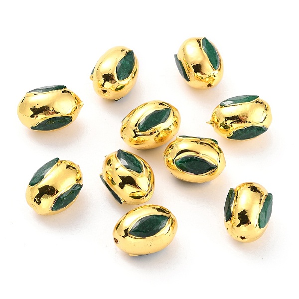 PandaHall Natural Quartz Beads, with Golden Brass Edge, Dyed, Oval, Green, 15.5~16x11.5~12mm, Hole: 0.8mm Other Quartz Oval Green
PandaHall Natural Quartz Beads, with Golden Brass Edge, Dyed, Oval, Green, 15.5~16x11.5~12mm, Hole: 0.8mm Other Quartz Oval Green