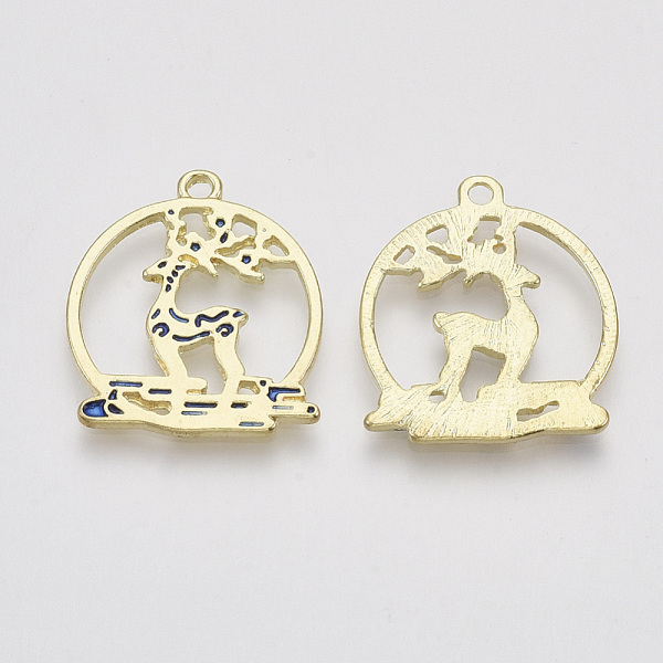 PandaHall Alloy Enamel Pendants, Christmas Reindeer/Stag, Golden, 25x22x1.5mm, Hole: 1.8mm Alloy+Enamel Deer Blue
PandaHall Alloy Enamel Pendants, Christmas Reindeer/Stag, Golden, 25x22x1.5mm, Hole: 1.8mm Alloy+Enamel Deer Blue