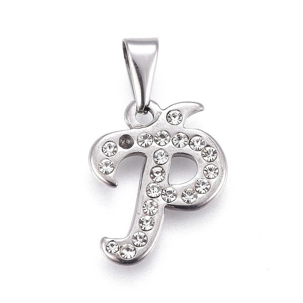 PandaHall 304 Stainless Steel Pendants, with Rhinestone, Letter, Letter.P, 20.5x16x2mm, Hole: 3~3.5x7.5~8mm Stainless Steel+Rhinestone..., Clear
PandaHall 304 Stainless Steel Pendants, with Rhinestone, Letter, Letter.P, 20.5x16x2mm, Hole: 3~3.5x7.5~8mm Stainless Steel+Rhinestone..., Clear