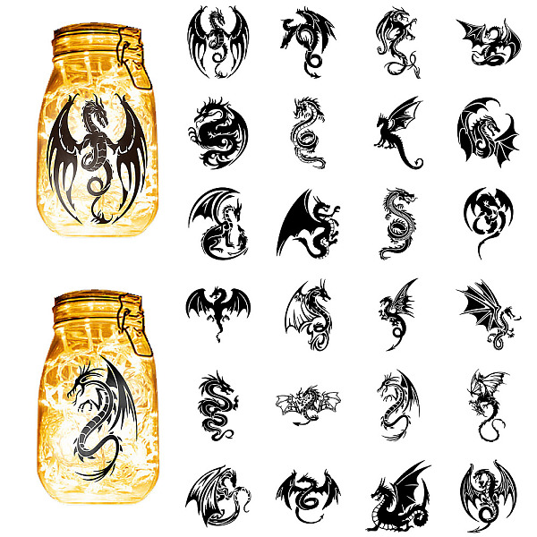 PandaHall CREATCABIN 24Pcs Dragons Silhouettes Mason Jar Decor Lantern Laser Cutouts Decorations Plastic Scrapbook Embellishment for Jars...
PandaHall CREATCABIN 24Pcs Dragons Silhouettes Mason Jar Decor Lantern Laser Cutouts Decorations Plastic Scrapbook Embellishment for Jars...