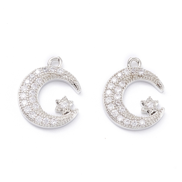 PandaHall Rack Plating Brass Micro Pave Cubic Zirconia Pendants, Long-Lasting Plated, Moon & Star, Platinum, 15x12x2mm, Hole: 1.2mm..., Clear
PandaHall Rack Plating Brass Micro Pave Cubic Zirconia Pendants, Long-Lasting Plated, Moon & Star, Platinum, 15x12x2mm, Hole: 1.2mm..., Clear