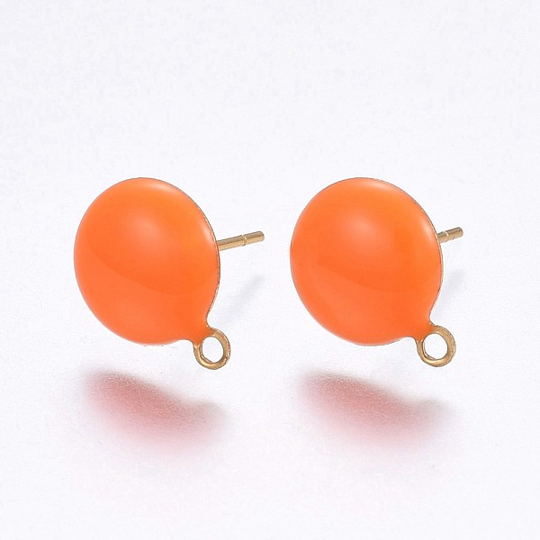 PandaHall Ion Plating(IP) 304 Stainless Steel Stud Earring Findings, with Loop, Enamel, Flat Round, Golden, Orange, 12.5x10x2mm, Hole: 1.2mm...
PandaHall Ion Plating(IP) 304 Stainless Steel Stud Earring Findings, with Loop, Enamel, Flat Round, Golden, Orange, 12.5x10x2mm, Hole: 1.2mm...